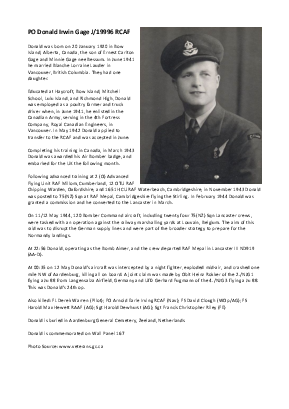A preview of a PDF biography for Gage, Donald Irwin